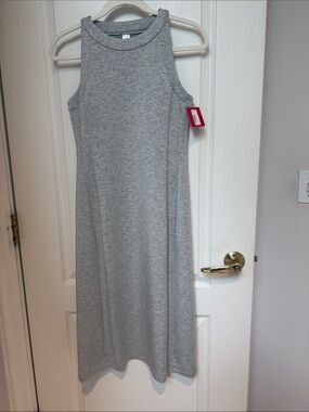 SPANX Sleeveless Grey Knit Midi Dress